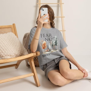 Fear Not Isaiah 41 10 Christian Faith Woodland Forest Tee Bible verse Nature Watercolor Shirt Christian Gift image 18