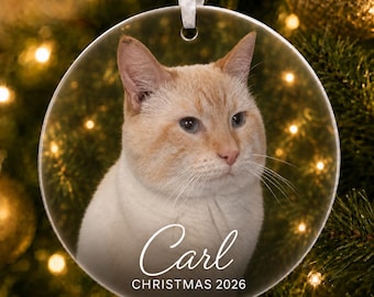 Cat Memorial Christmas Ornament Personalized Pet Remembrance Gift for Cat Lovers
