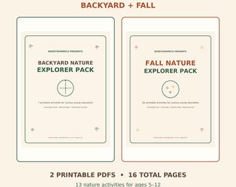 Nature Scavenger Hunt Bundle for Kids, Backyard and Fall Printable Activities, Homeschool Nature Study, Outdoor Learning PDF