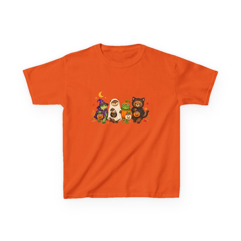 Kids Halloween Shirt with Turtle Bear Otter and Frog Trick or Treat Animal Design image 7