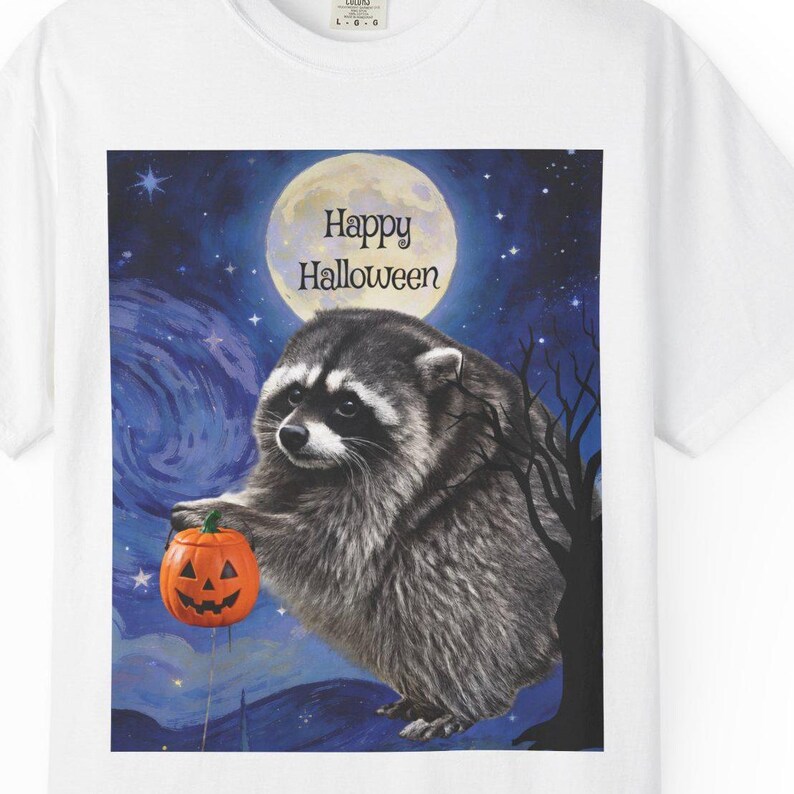 Jimothy Wasbeer met Jack-O'-Lantern T-shirt Fijne Halloween Maannacht comfortabele kleuren afbeelding 8