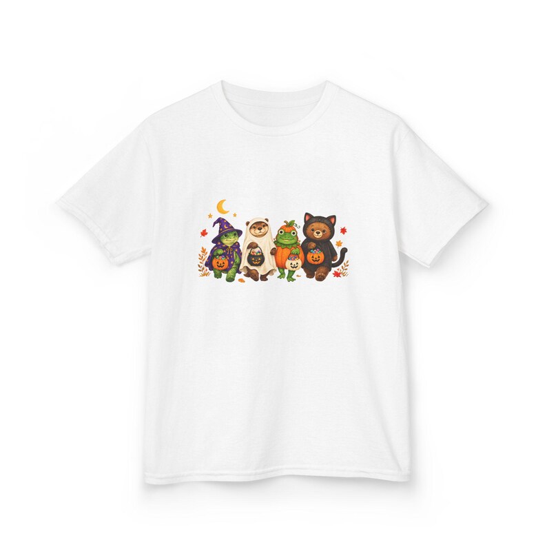 Kids Halloween Shirt with Turtle Bear Otter and Frog Trick or Treat Animal Design image 11