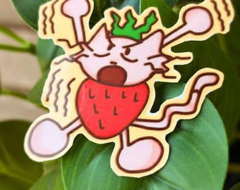 Angry Fresa the Cat handmade sticker
