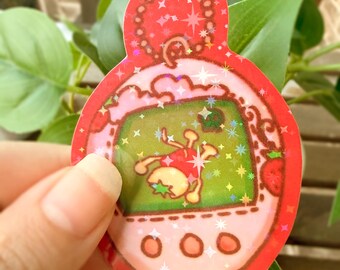 Fresa the strawberry cat dead tama pet handmade sticker decal