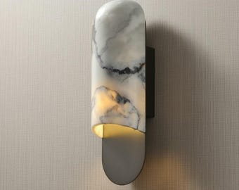 Luxury Marble Wall Sconce Modern Copper Bedside Lamp