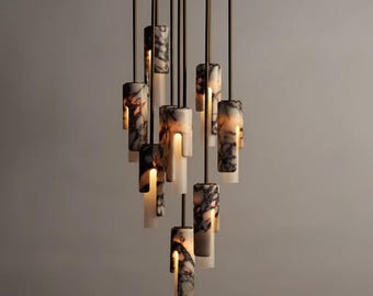Marble Pendant Light Nordic Stone Hanging Lamp Modern Ceiling Fixture