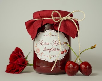 Confettura di rose e ciliegie | Idea regalo | Fatta a mano | 360 g