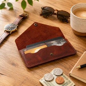 Herren Brieftasche Geschenk, Brieftasche für Papa, Brieftasche für Freund, Cognac Leder Lange Brieftasche, Handgemachte Crazy Horse Brieftasche