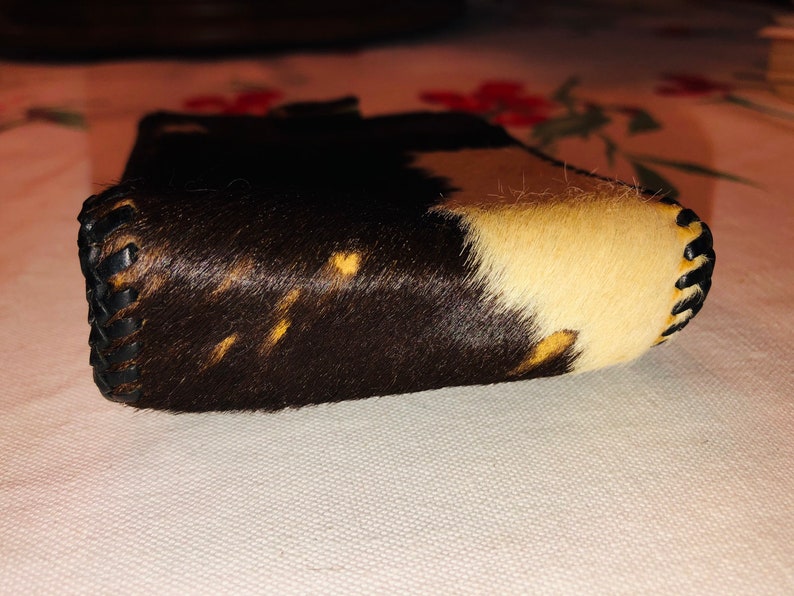 Beautiful Vintage Cow Hide Leather with Fur Wallet Western