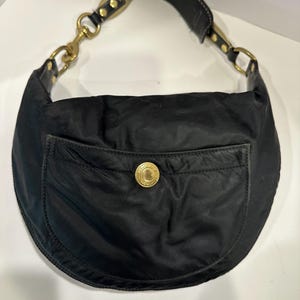 Coach Hampton Bag - Etsy Vintage Coach Hamptons Black Leather Satchel with Gold Accents main image 0