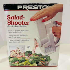 Vintage Presto SALAD-SHOOTER ELECTRIC Slicer Shredder Model 02910 Untouched New