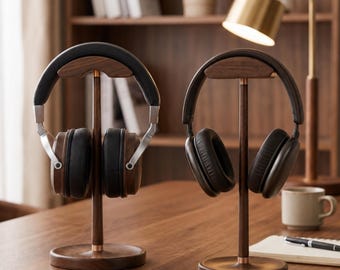 Handgefertigter Kopfhörerständer aus Holz – Headset-Halterung aus Walnussholz – Schreibtisch-Organizer – Gaming-Kopfhörerständer – Dekoration für Zuhause und Büro – Geschenk für Sie und Ihn