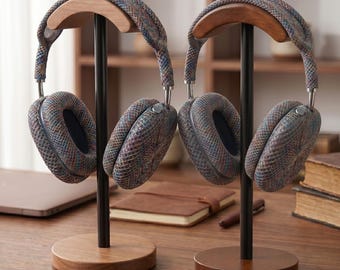 Moderner Kopfhörerständer aus Holz – Hochwertiger Headset-Halter – Minimalistischer Schreibtisch-Organizer – Präsentationsfläche für Gaming-Kopfhörer – Geschenkidee fürs Büro