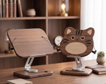 Handy- und Tablet-Ständer aus Holz – Handgefertigter Handyhalter – Dockingstation aus Holz – Schreibtisch-Organizer – Bürodekoration – Geschenkidee