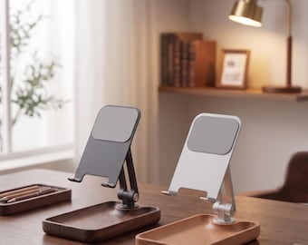 Handgefertigter Handyhalter aus Holz – Handyhalterung aus Holz – Schreibtisch-Dock – Smartphone-Ständer – Schreibtisch-Organizer – Geschenk für Männer und Frauen