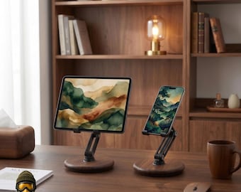 Handgefertigter Handyhalter aus Holz, verstellbare Handyhalterung, Schreibtisch-Organizer, iPhone- und Samsung-Ständer, Büroaccessoire, Geschenk für Sie und Ihn