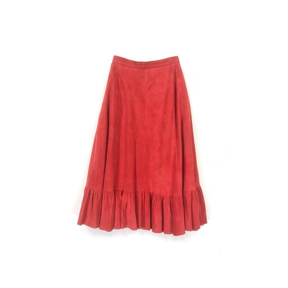 70s Softest Suede Midi Skirt | Chamois Kidskin | C