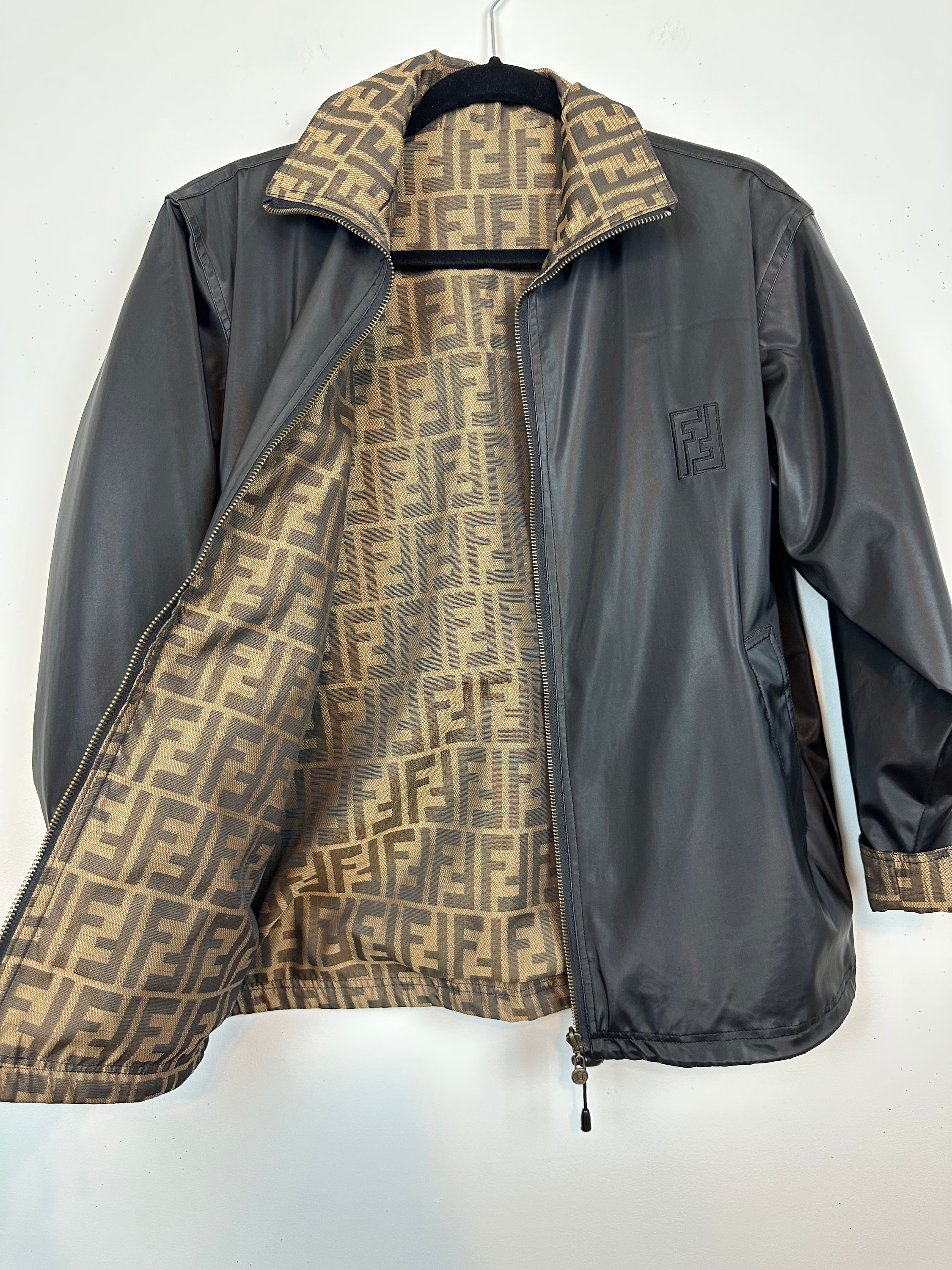 ジャケット・アウター OLD FENDI zip jacket vintage 90s Original Rare Vintage 90s the Leather Showroom Soundgarden