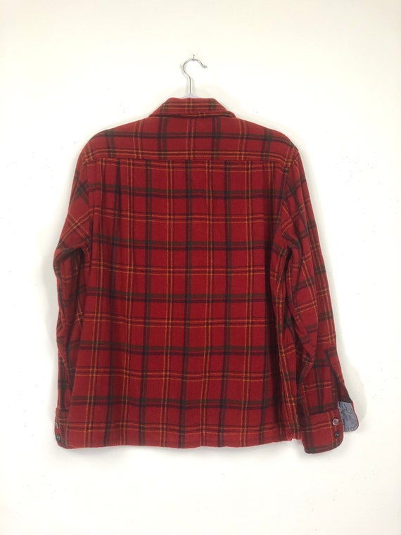 70s / 80s Vintage Plaid Wool Button Down Shirt | … - image 6