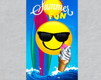 Emoji Expressions Beach Towel