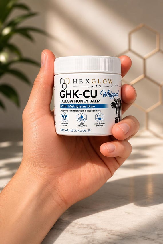 ghk-cu whipped tallow honey balm with Methylene Blue 120g Vitamin B12 Injection | Capsule count:30 Capsules Skin and Hair