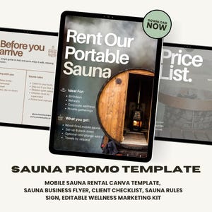 Portable Sauna Business Canva Template Kit