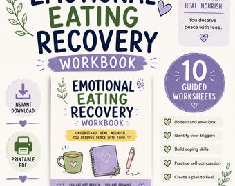 Emotional Eating Workbook | Food Relationship Journal | Food Noise Workbook | Printable PDF | Self Help Worksheets