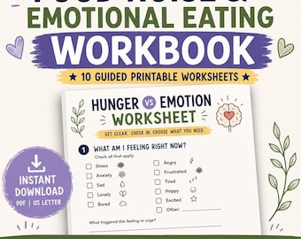 Food Noise Workbook | Emotional Eating Worksheets | Food Journal | Craving Tracker | Binge Recovery Printable PDF