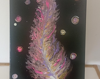 Fluid art pouring quadro astratto 30x40cm