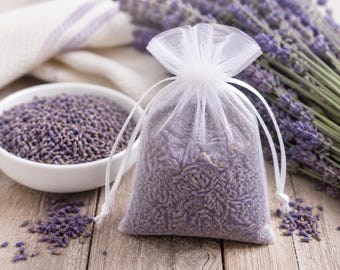 Set of 2 Lavender Sachets – Natural Dried Lavender – Closet Freshener – Drawer Sachet – Aromatherapy Gift – Linen Freshener – Home Fragrance