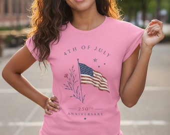 Women's 4th of July Patriotic T-Shirt | American Flag Graphic Tee