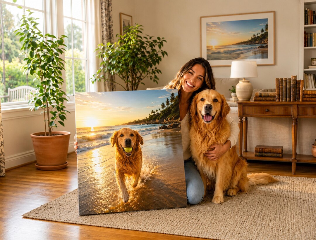 Custom Wood Pet Portrait,Personalized Dog Memorial Gift,Custom Cat Photo Print, Pet Loss Keepsake, Wooden Pet Wall Art,Unique Pet Lover Gift