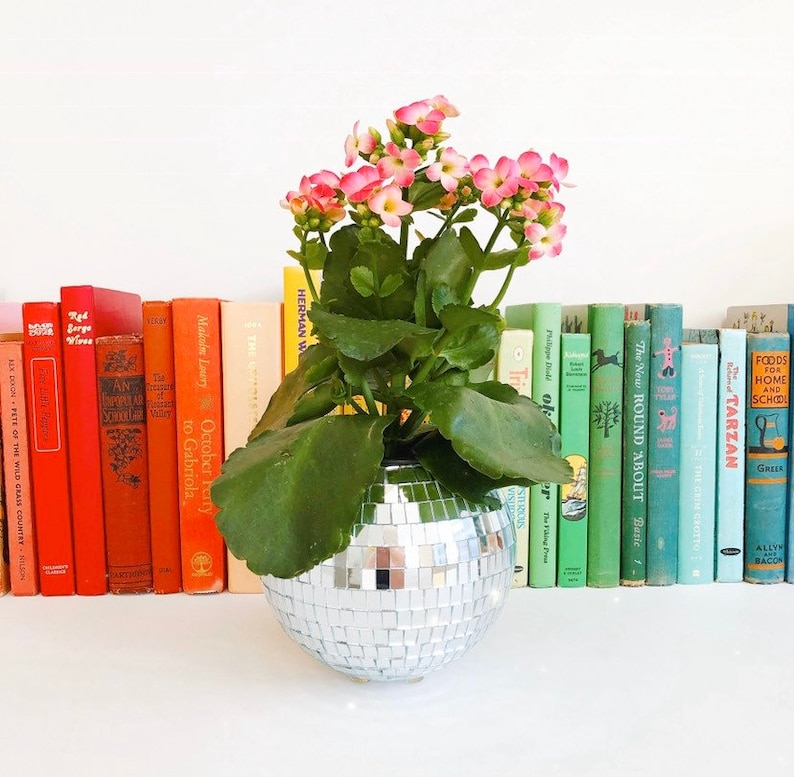 12 Inch Hot Pink Disco Ball Planter/ Disco Ball Flower Vase/ Etsy
