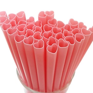 Heart Plastic Straws/ Wedding Straws/ Bridal Shower Party Straws/ Wedding Decor/ Bridal Shower Decorations