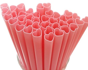 Heart Plastic Straws/ Wedding Straws/ Bridal Shower Party Straws/ Wedding Decor/ Bridal Shower Decorations