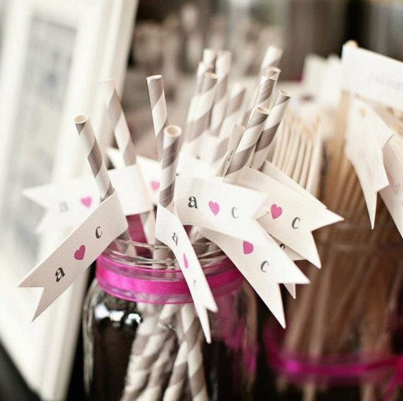 Custom Wedding Straws/ Straws With Flags/ Hen Party Straws/ Etsy