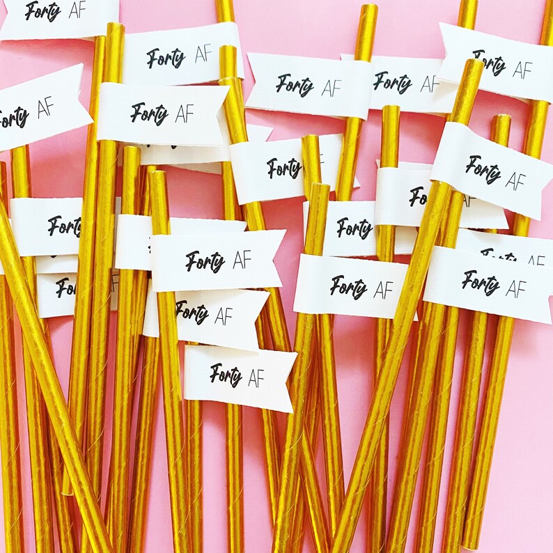 Birthday Straws Tags Birthday Party Straws Pack of 5 and above 30th Birthday Straws with Flags 