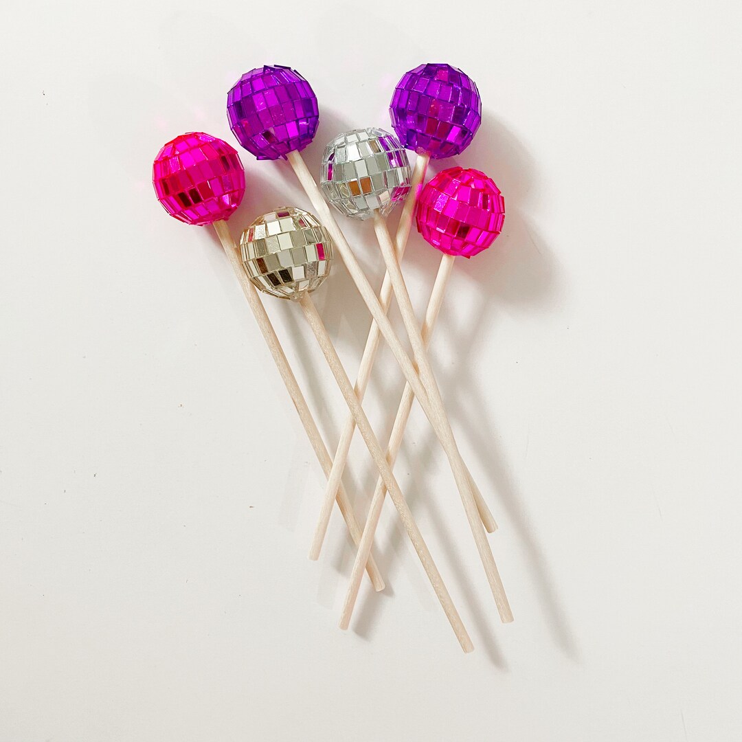 Disco Ball Swizzle Stick/ Halloween Party Decor/ Disco Party Decor