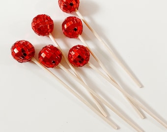 Disco Ball Swizzle Stick/ Christmas Party Decor/ Disco Party Decor/ Cocktail Stirrer/ Wedding Stir Stick/ Wedding Straws