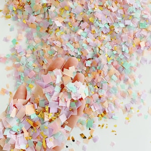 Pastel Confetti/ Tissue Confetti/Pink Confetti/ Party Confetti/ Gold Confetti/ Unicorn Party/ Ice Cream Theme/ Pastel Rainbow Confetti image 1