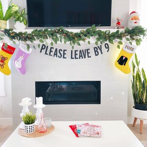 Please Leave By 9 Banner/ Christmas Party Banner/ Please Leave By 8/ Please Leave By 7/ Holiday Party/ Thanksgiving Banner/ NYE Banner image 5