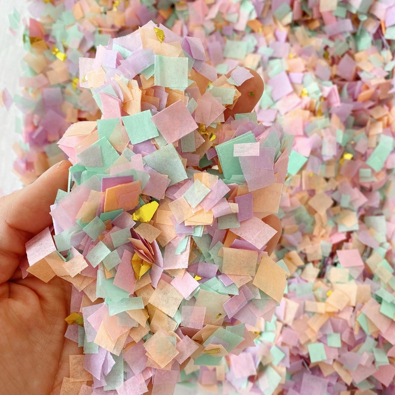 Pastel Confetti/ Tissue Confetti/Pink Confetti/ Party Confetti/ Gold Confetti/ Unicorn Party/ Ice Cream Theme/ Pastel Rainbow Confetti image 4