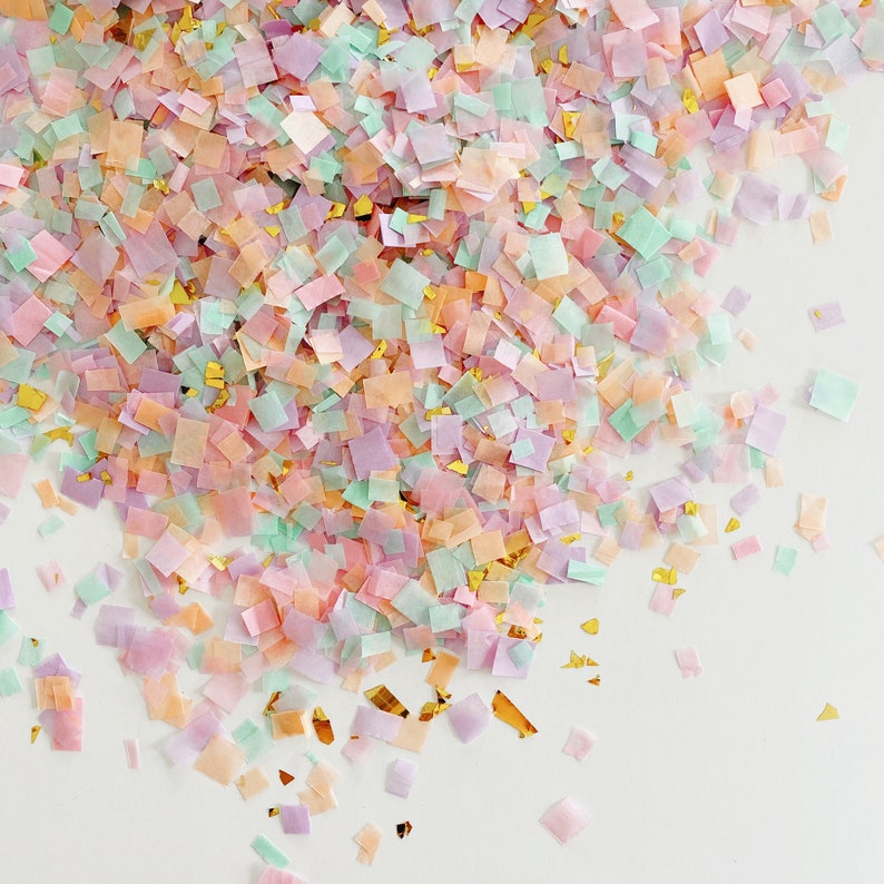 Pastel Confetti/ Tissue Confetti/Pink Confetti/ Party Confetti/ Gold Confetti/ Unicorn Party/ Ice Cream Theme/ Pastel Rainbow Confetti image 2