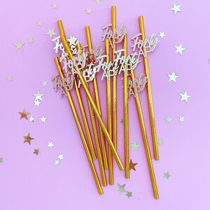 Birthday Party Straws/ 40 AF/ Dirty Thirty/ Paper Straws With Flags/ Birthday Decor/ 30 Something/ 40 Something image 3