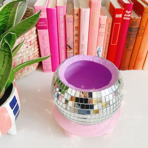 6 Inch Light Purple Disco Ball Planter/ Disco Ball Flower Vase/ Plant Pot/ Wedding Centrepiece/ Boho Home Decor