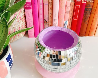 6 Inch Light Purple Disco Ball Planter/ Disco Ball Flower Vase/ Plant Pot/ Wedding Centrepiece/ Boho Home Decor