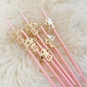 Mushroom Straws/ Toad Stool/ 70s Party/ Flower Power/ Woodland Theme/ Mushroom Birthday/ Fairy Party image 3