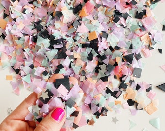 Pastel Tissue Confetti/ Pastel Party Decor/ Pink Confetti/ Party Confetti/ Pastel Halloween/ Hand Cut Artisanal Confetti