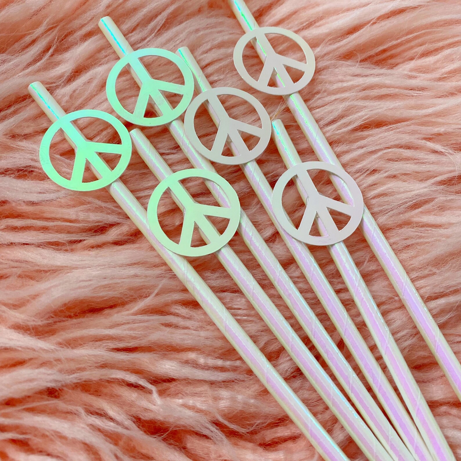 Paper Straw Sign Peace Sign Paper Straws, 70s Disco Party Decorations (set of 12) - Etsy