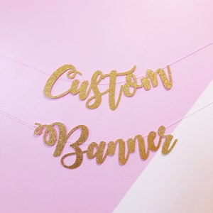 Bannière de script personnalisé / Décor de scène / Bannière personnalisée / Bannière de mariage / Bannière de mot personnalisé / Bannière d'anniversaire / Douche nuptiale image 1